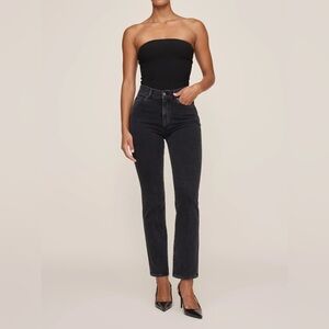 NWT- DL1961 Halle Straight Petite High Rise Instasculpt™ 25.5" Jeans- Blk- 26P